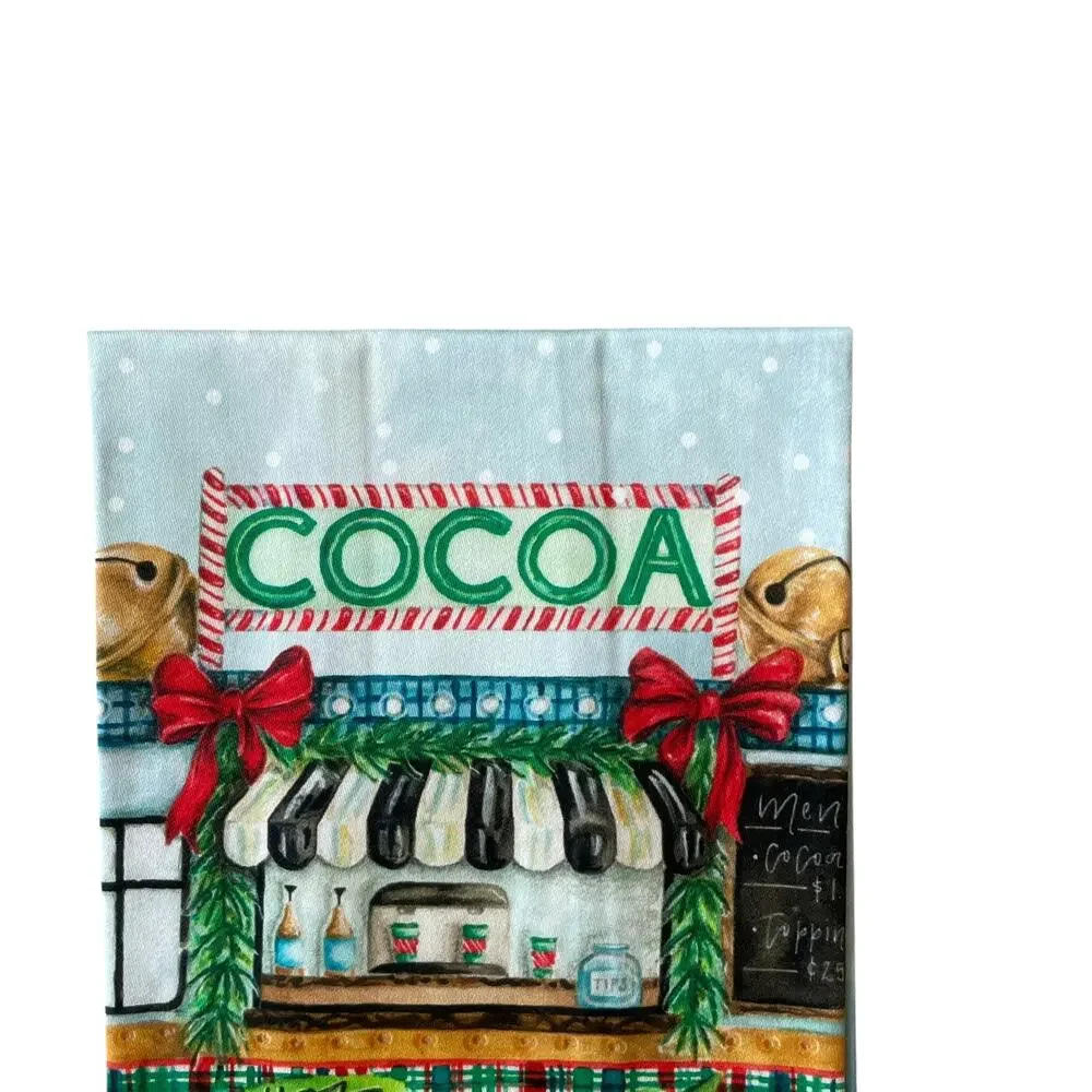 NEW Mackenzie-Childs Hot Cocoa Food Truck Kitchen Dish Towel 18x26 Cotton